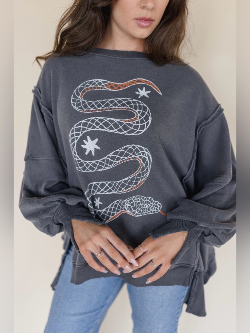 FREE PEOPLE, WE THE FREE Camden Pullover in Snake Combo